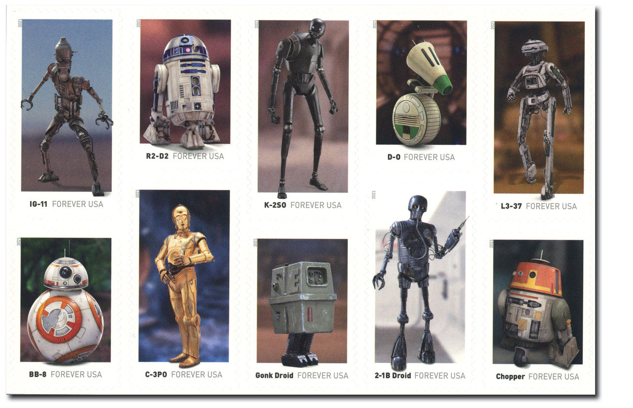 Forever Stamps 2021 Star Wars Droids – BB-8, First-Class Postage