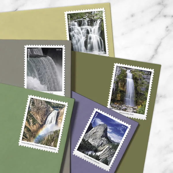 Forever Stamps 2023 Waterfalls – Scenic Nature Series, First-Class Postage