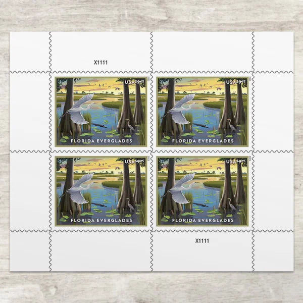 NOT Forever Stamp-Priority Mail $9.65 Stamps 2022 Florida Everglades – Scenic Landscape, Priority Mail Rate