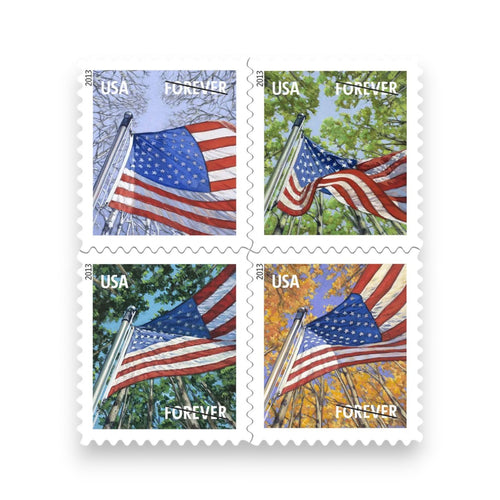 2013 A Flag for All Seasons Flags Forever Postage Stamps – 250/500/1250/2500 Booklets for Personal & Business Mail