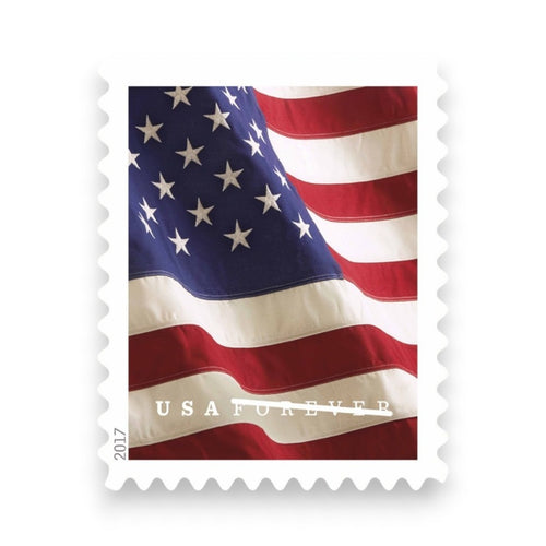2017 U.S. Flags Forever Postage Stamps – 50/100/250/500 Rolls for Personal & Business Mail