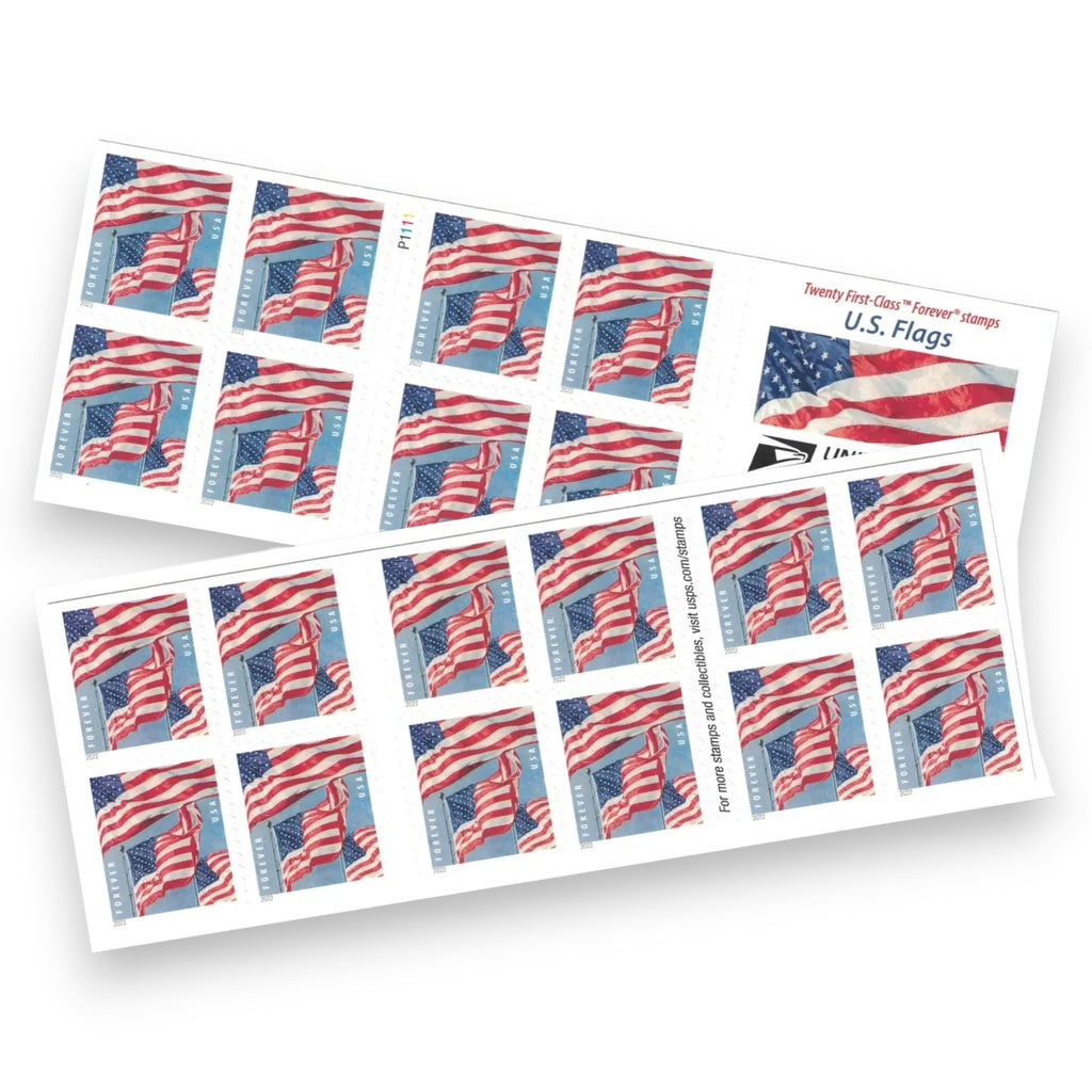 2022 U.S. Flags Forever Postage Stamps – 250/500/1250/2500 Booklets for Personal & Business Mail