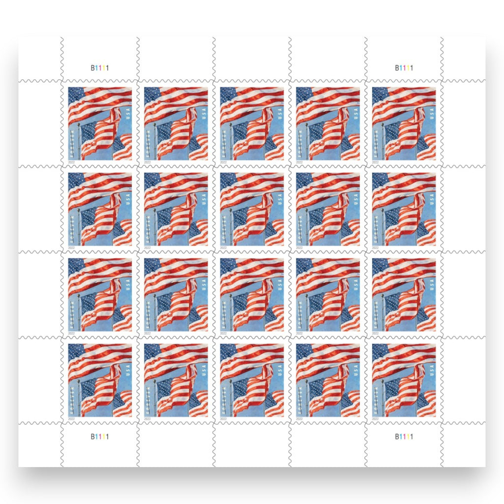 2022 U.S. Flags Forever Postage Stamps – 250/500/1250/2500 Sheets for Personal & Business Mail