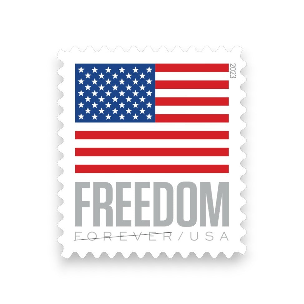 2023 U.S. Flags Forever Postage Stamps – 50/100/250/500 Rolls for Personal & Business Mail