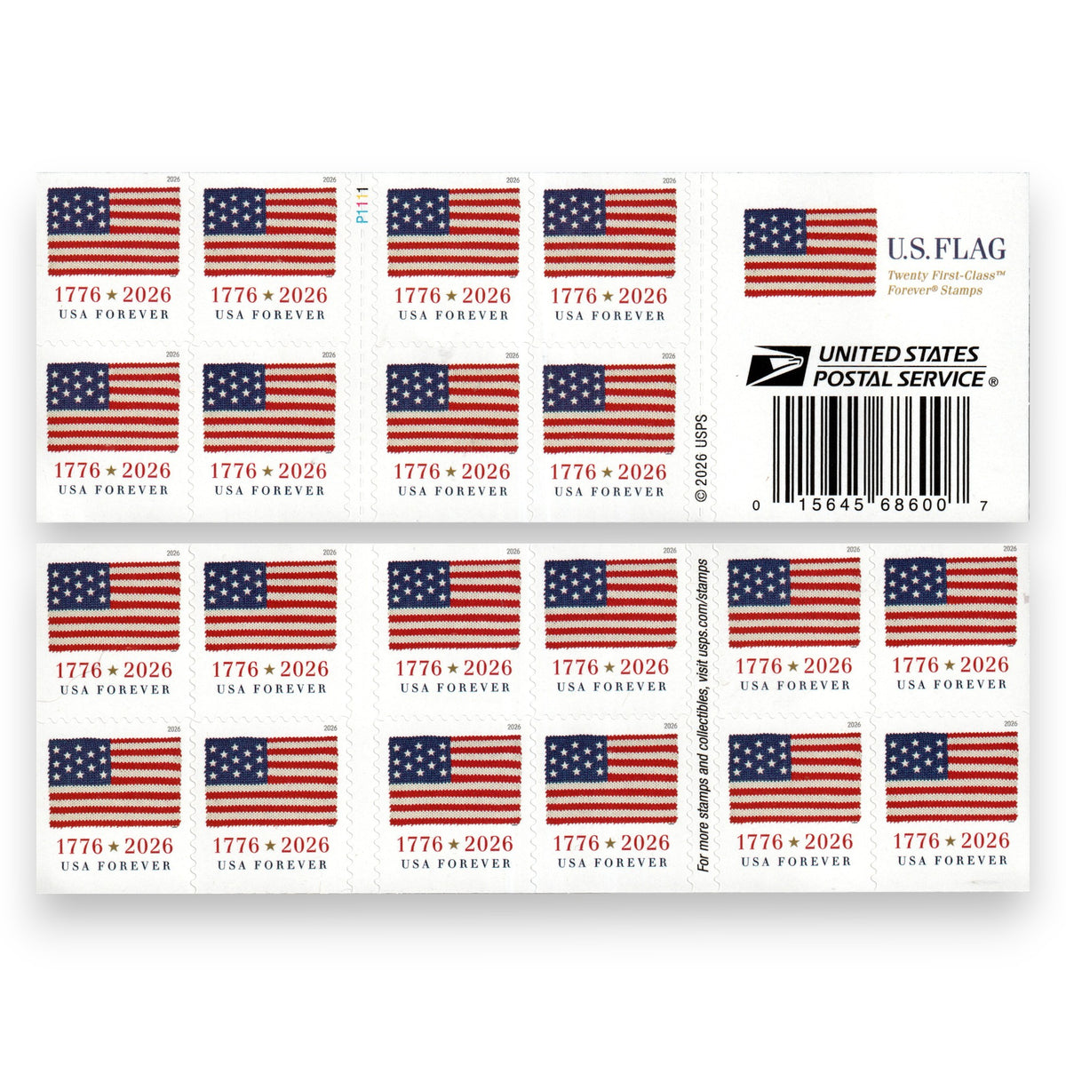 50,000 U.S. Flag Forever Postage Stamps – 2500 Booklets | Multiple Years Available