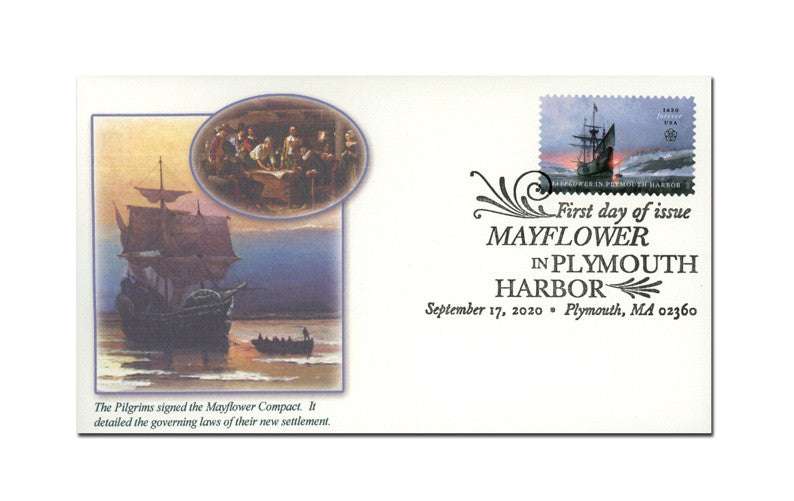 Forever Stamps 2020 Mayflower in Plymouth Harbor – Commemorative Issue, First-Class Postage