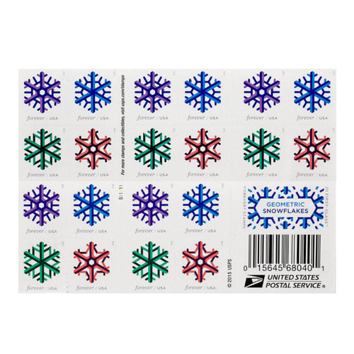 Forever Stamps 2015 Geometric Snowflakes – Holiday Celebration, First-Class Postage