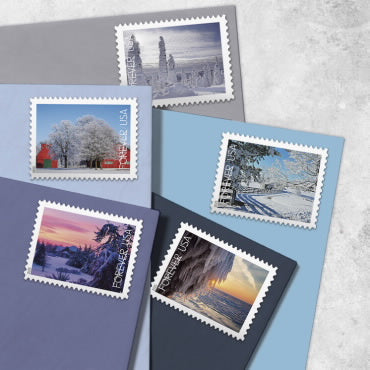Forever Stamps 2025 Winter Scenes – Seasonal Celebration, First-Class Postage