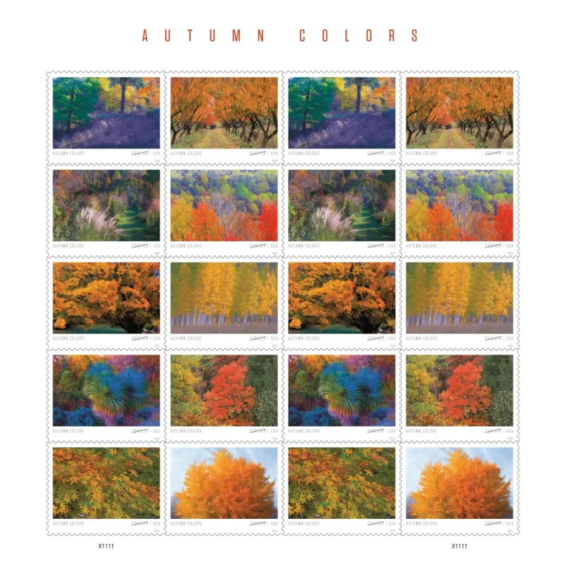 Forever Stamps 2024 Autumn Colors – Seasonal Celebration, First-Class Postage