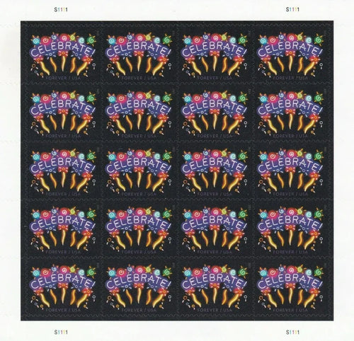 Forever Stamps 2015 Neon Celebrate – Festive Greetings, First-Class Postage