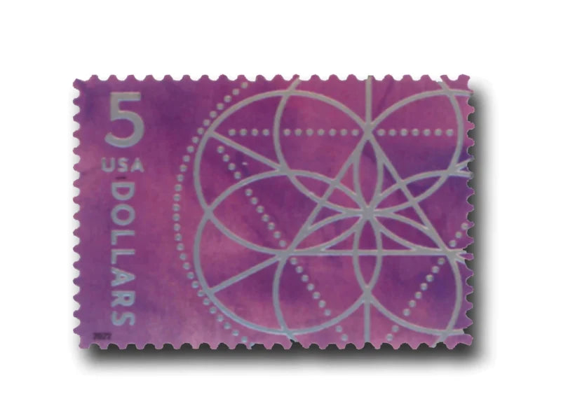 NOT Forever Stamp-First Class Stamps 2022 Floral Geometry – Art Collection, $5 Postage