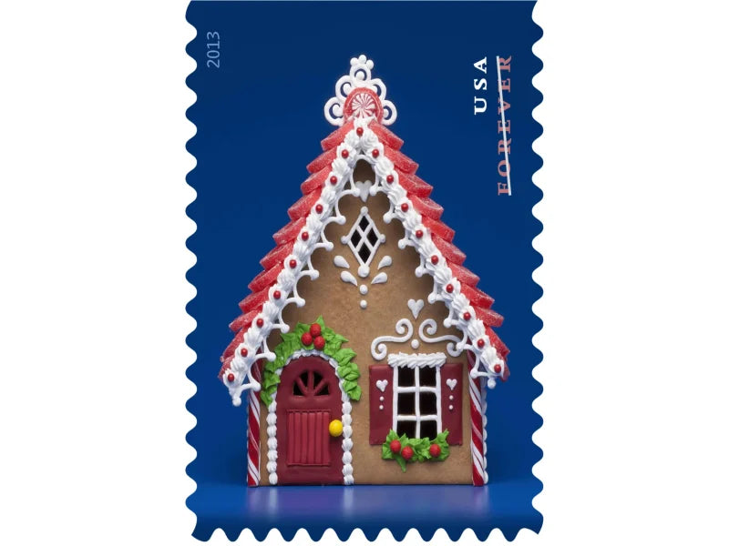 Forever Stamps 2013 Gingerbread Houses – Holiday Celebration, First-Class Postage
