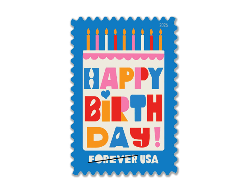Forever Stamps 2026 Happy Birthday – Celebration Greeting, First-Class Postage