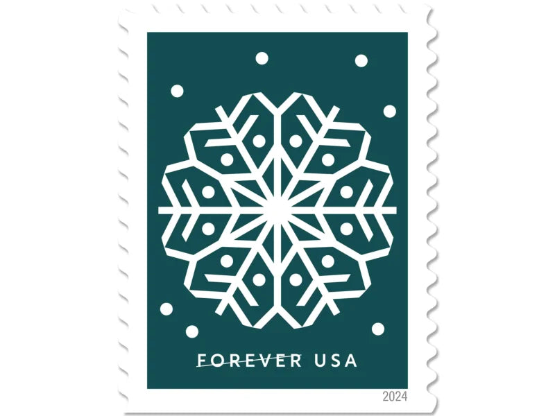 Forever Stamps 2024 Holiday Snowflake – Winter Celebration, First-Class Postage