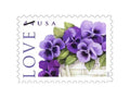 NOT Forever Stamp-First Class Stamps 2010 Love Purple Pansy – Love & Celebration, 44¢ Postage