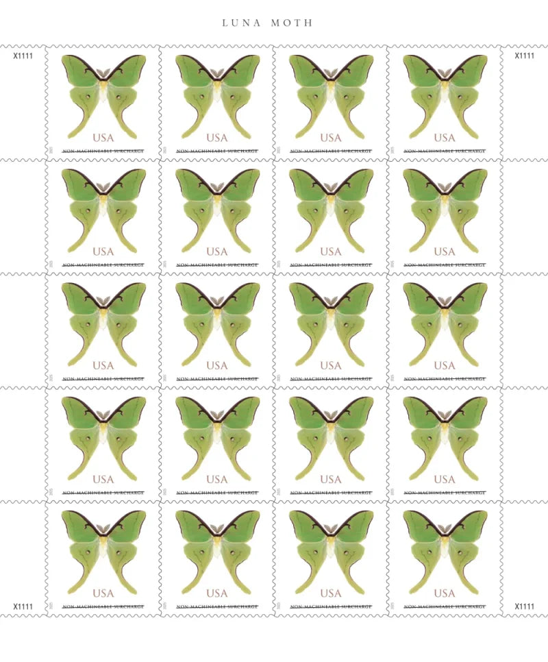 NOT Forever Stamp-Non-Machinable $1.29 Stamps 2025 Luna Moth – Nature Series, First-Class Rate