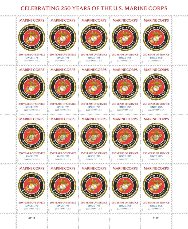 Forever Stamps 2025 Marine Corps – 250 Years of Service, Honor & Service, First-Class Postage