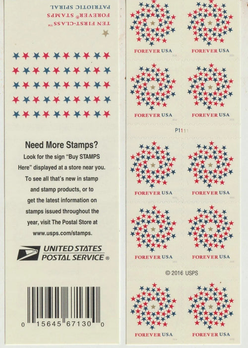 Forever Stamps 2016 Patriotic Spiral – National Pride, First-Class Postage