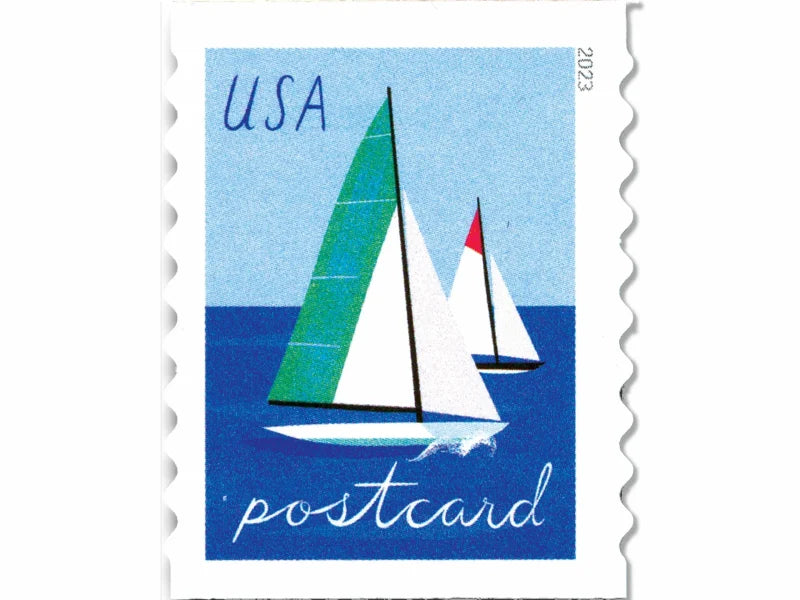 Postcard Rate Stamps 2023 Sailboats – Nautical Theme, Postcard Rate