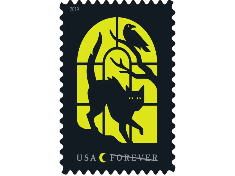 Forever Stamps 2019 Spooky Silhouettes – Halloween Holiday, First-Class Postage